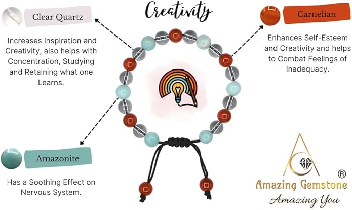 Natural Healing Crystal Bracelet for Women - Mens Bracelet Energy Balancing Gemstones Set - Adjustable Stone Bead Bracelet for Men and Women - Chakra Crystal Therapy Accessory, Meditation