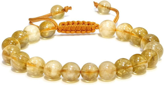 Energy Protection Crystal Handmade Adjustable Bead Bracelet Perfect for Men, Women’s Gift - Gemstone Healing Stretch Bracelet Pulsera Para Hombre Mujer Stocking Stuffer