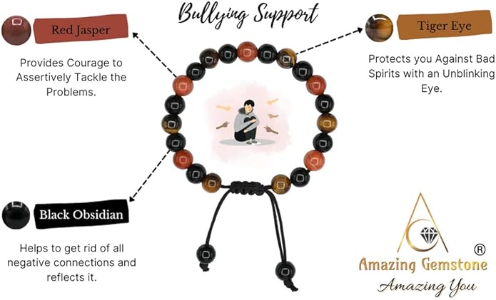 Natural Healing Crystal Bracelet for Women - Mens Bracelet Energy Balancing Gemstones Set - Adjustable Stone Bead Bracelet for Men and Women - Chakra Crystal Therapy Accessory, Meditation