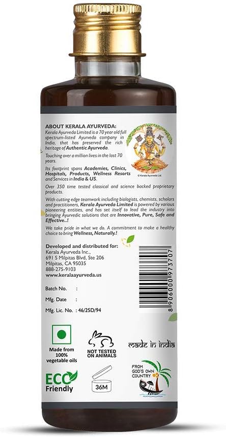 Kerala Ayurveda Bala Thailam - Ayurvedic Daily Massage Rejuvenative Oil for Body - Strengthens & Tones Muscles & Balances Vata, 6.8 Fl Oz