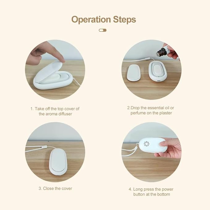 Travel Mini Diffuser for Essential Oils Multifunction Waterless Mini Car Aromatherapy Diffuser for Room Office Bedroom(White)