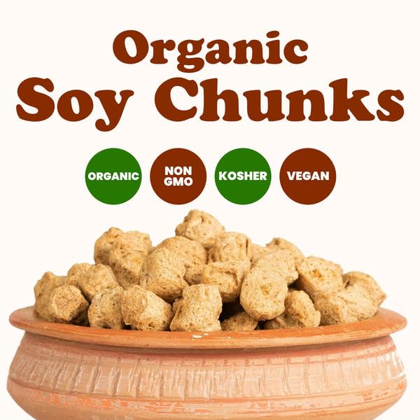 Food to Live Organic Soy Chunks 3 Pounds, – Unsalted Nuggets, High Protein. Plant-Based. Meat Alternate Substitute. Non-GMO. Vegan, Kosher, Bulk