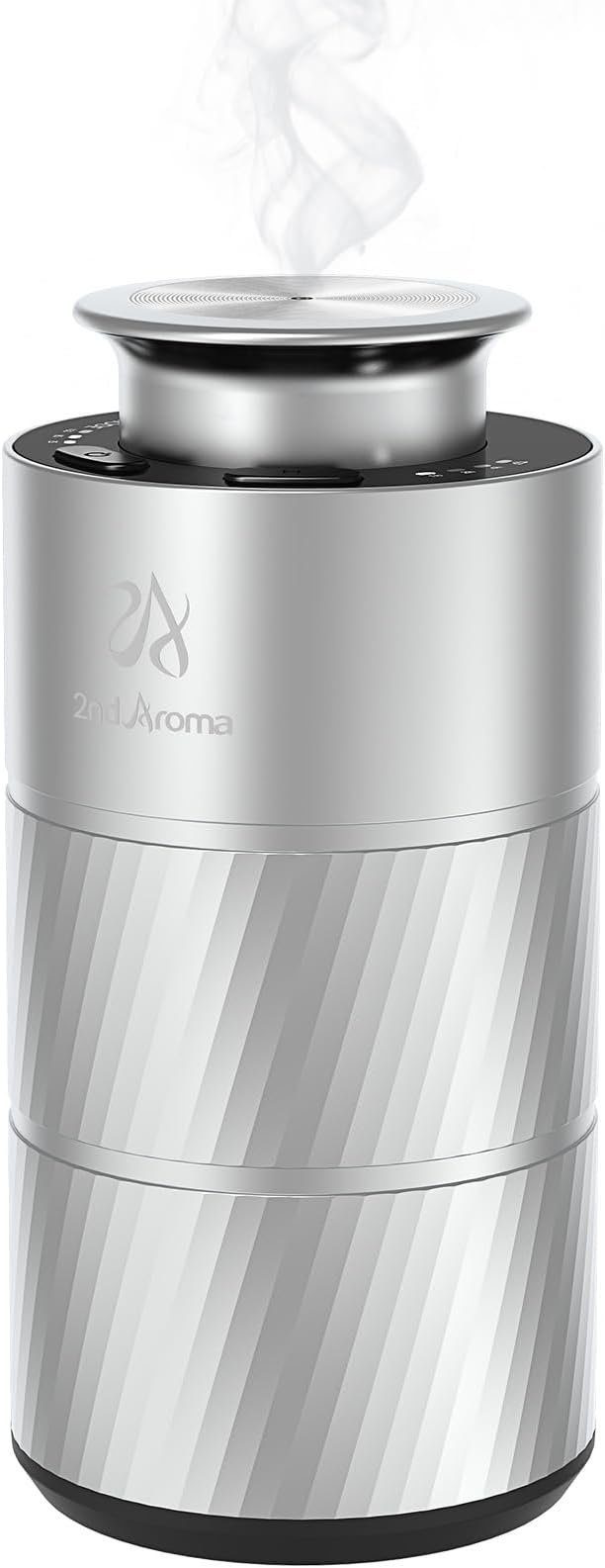 Car Essential Oil Diffuser, Waterless Aluminum Aroma Car Diffuser, 20ml Portable USB Type-C Rechargeable Wireless 1/2/4H Timer Long Lasting Freshener for Traveling Camping Working