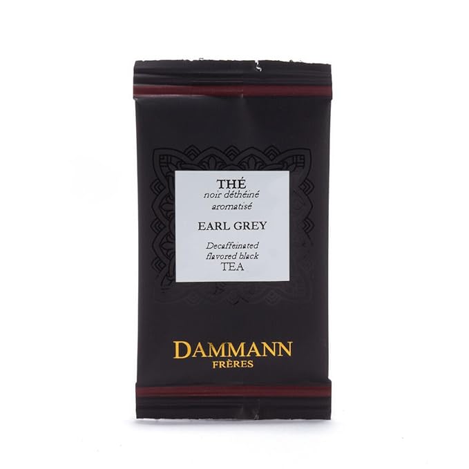 Dammann Freres Satchets, Decaf Earl Grey Tea Bags, Premium Gourmet French Black Tea, Individually Wrapped, 24 Count (Single Pack)
