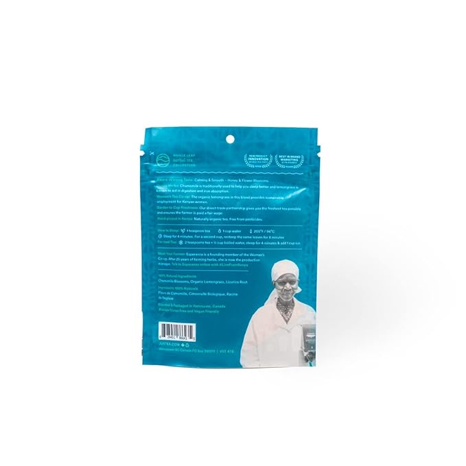 JusTea CHAMOMILE DREAM | Loose Leaf Herbal Tea | Recyclable Refill Pouch | 160+ Cups (6.3oz) | Caffeine Free | Award-Winning | Fair Trade | Non-GMO