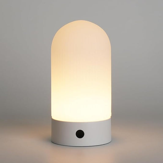 Battery Operated Shower Lamp Waterproof, Small Portable Cordless Table Lamp Rechargeable, Touch Dimmable Mood Light for Home/Patio/Dining/Outdoor (White)