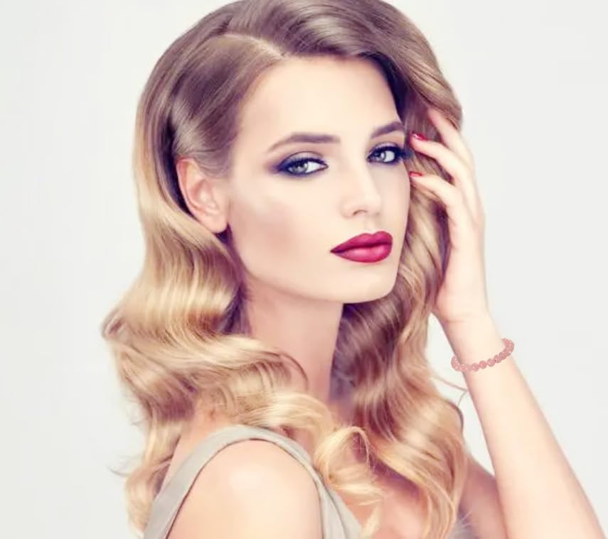 AD Beads Handmade Gemstone Stretch Elastic Bracelet Crystal Healing Reiki Nature's Beauty and Spiritual Essence Unisex (10mm, Rose Quartz)