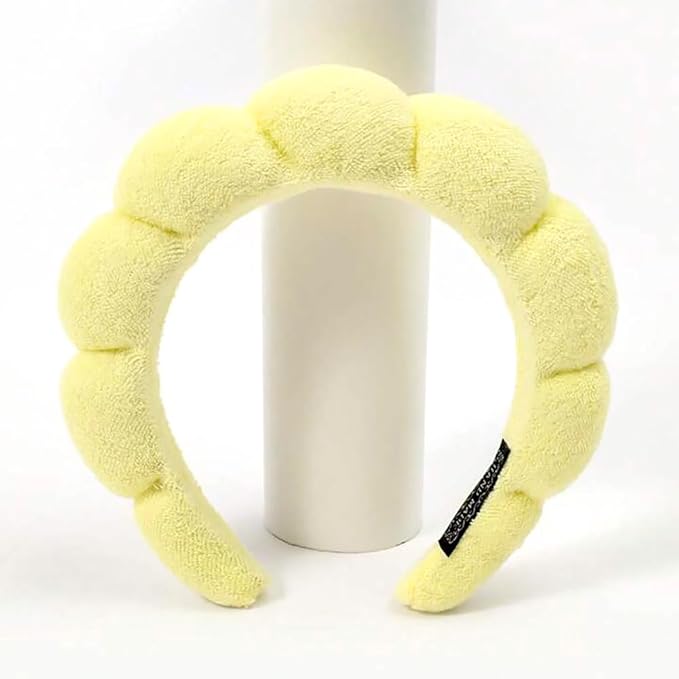 Spa Headbands for Face Washing & Makeup Removal - Terry Cloth Puffy Headbands for Mask Skin Treatment