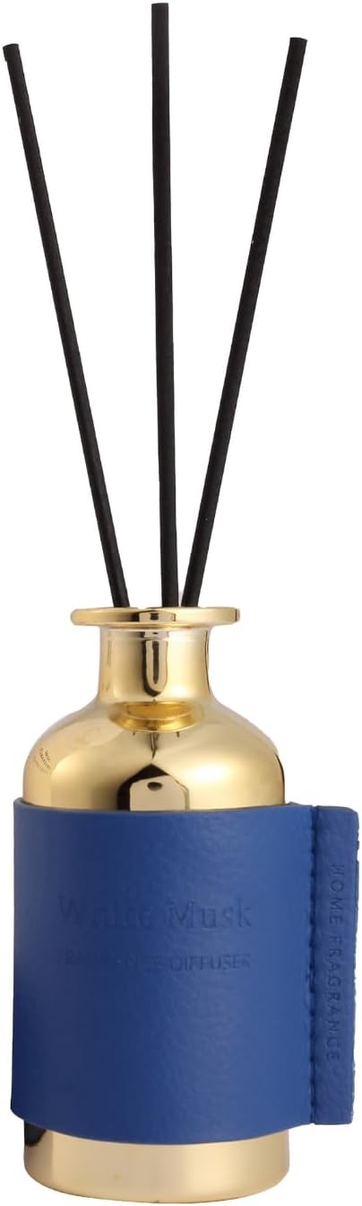 Reed Diffuser Set, Pretty Valley Home Diffuser 80Ml / 2.7 fl OZ Gift Box - Includes Reed Diffuser Sticks, Long Lasting Fragrance Oil and Glass Bottle for Office Living Room Decor (White Musk)