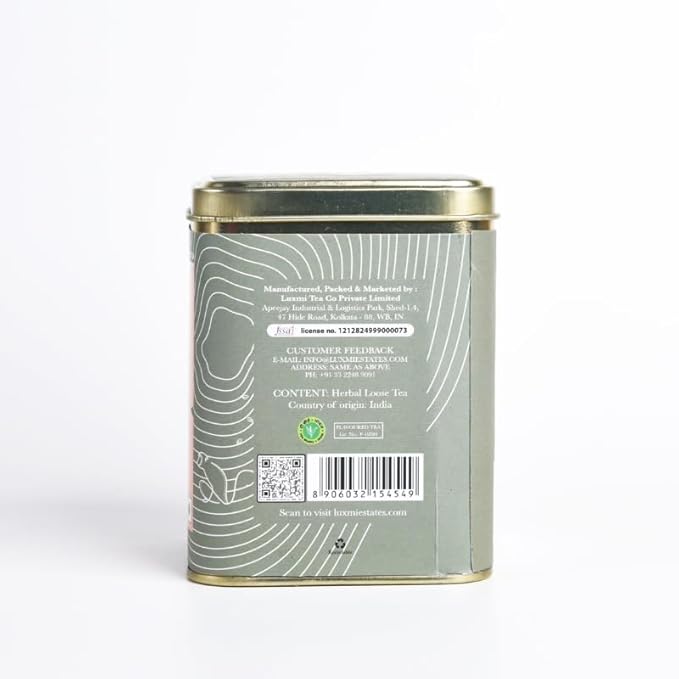 Luxmi Estates - Peach Mint Tea - 100g (50 Cups) | USDA Certified Organic Herbal Tea | Caffeine-Free