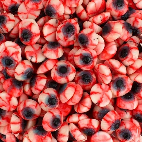Gummy Eyeballs Candy - Edible Jelly Halloween Eye Ball Gummies Bulk, Creepy Bloodshot Zombie Gummy Eyes, by Queen City Candy Cave (2 Pound)