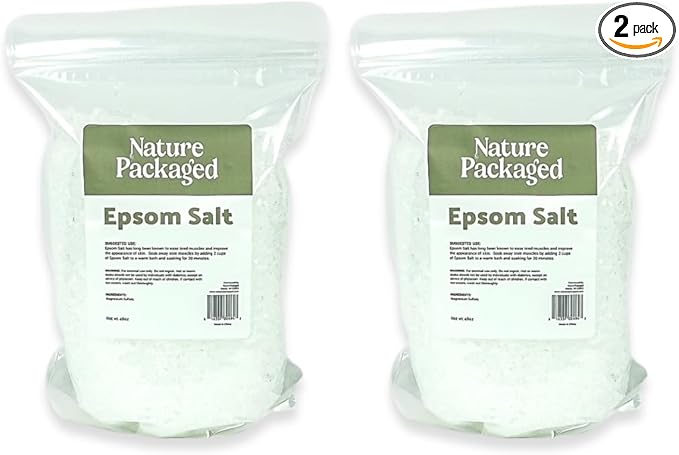 Epsom Salt (48oz) - Direct from The Shore of The Dead Sea - Organic Salt as Body Scrubs, Bath Salt, and Foot Bath Soak 2 Packs