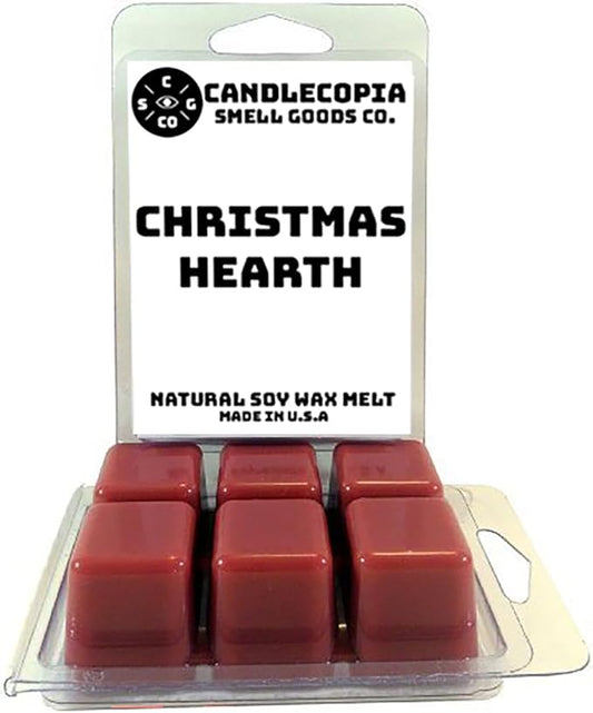 Christmas Hearth Strongly Scented Hand Poured Vegan Wax Melts, 12 Scented Wax Cubes, 6.4 Ounces in 2 x 6-Packs