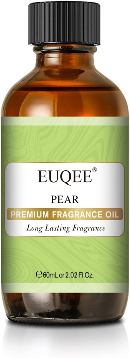 EUQEE Pear Fragrance Oil, Premium Fragrance Essential Oil 2.02 Fl oz for Soap Candle Making, Diffusers, Aromatherapy (60ml)