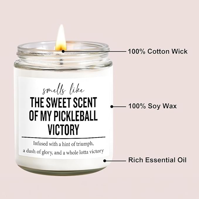 Funny Pickleball Gift Set - Scented Candle & Cosmetic Bag - Pickleball Gifts for Women, Men, Players, Coaches - Gag Gift for Birthday, Christmas, Stocking Stuffers, Pickleball Enthusiasts