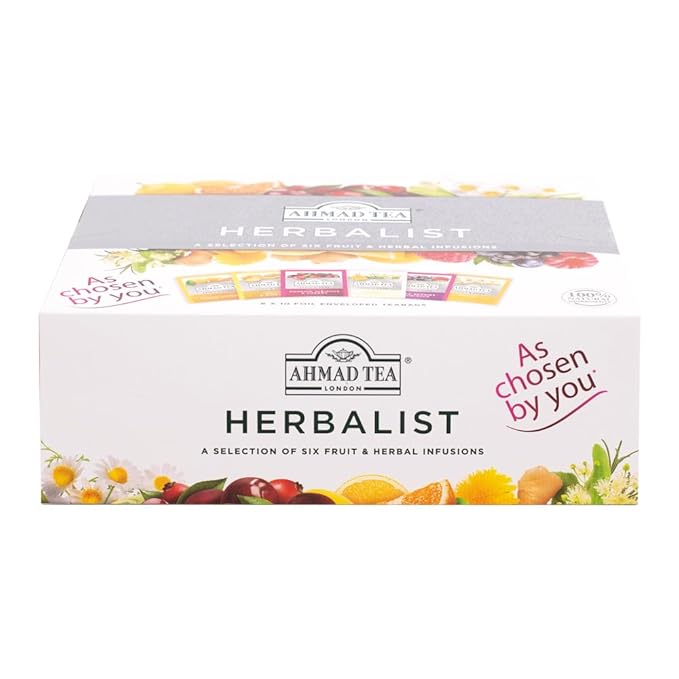 Ammad Tea Herbal Tea, Herbalist Variety Gift Box, 60 Foil Teabags - Decaffeinated & Sugar-Free