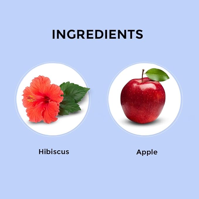 BLUE TEA - Hibiscus Tea - 18 Count - Apple Flavor - Pyramid Plant Based Tea Bag | SKIN GLOW ENHANCING TEA | Herbal Tea - Caffeine Free - Flower Based - Vegan - Non-GMO | Reusable Tin Packaging