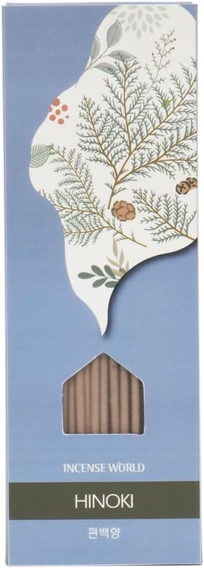 Incense Sticks (Sandalwood), 120 Sticks, Korean Incense Stick, Over 90% Natural Scents, Premium Quality, Beige (Hinoki)