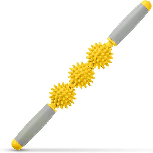 Fascia Muscle Roller, Cellulite Massager Fascia Roller for Cellulite and Sore Muscles, Neck, Leg, Back, Pressure Trigger Point Body Roller Deep Tissue Massage Stick Tools - 3 Massage Balls