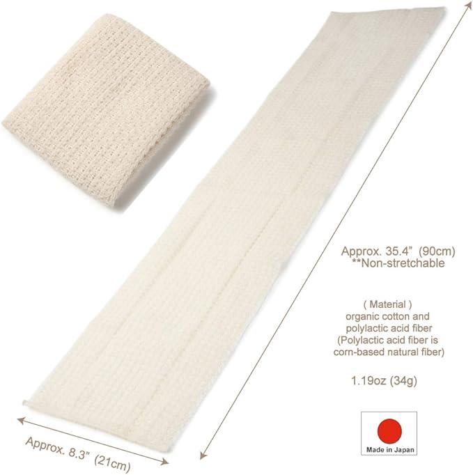 Exfoliating Washcloth [Made in Japan] Shower Back Scrubber, Natural Loofah