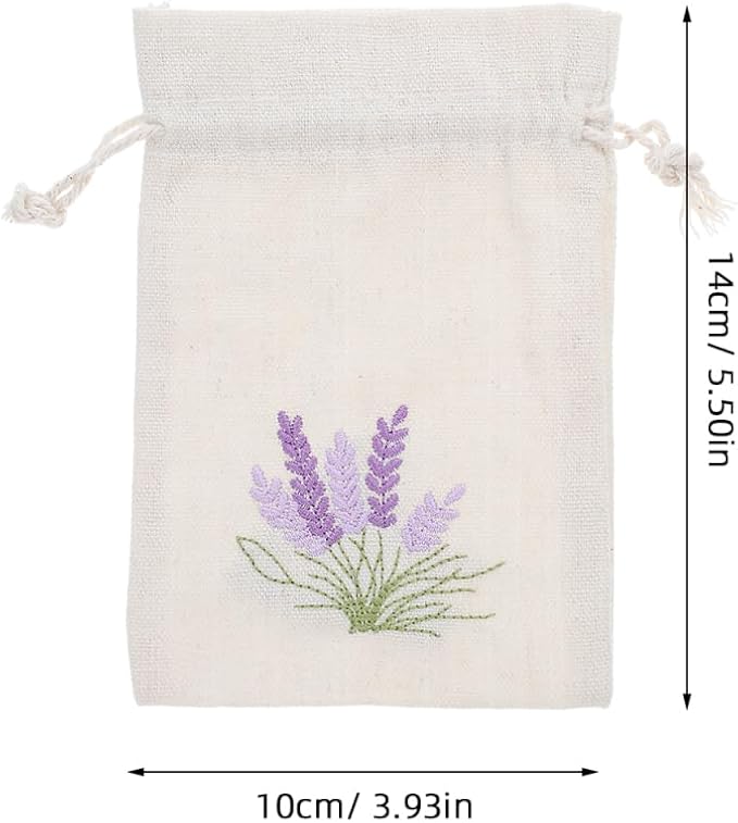 Amosfun Lavender Sachet Bags: 10pcs Cotton Drawstring Bags Empty Perfume Pouches Drawstring Sachets Small Jewelry Pouch Wedding Favor Bag for Lavender Buds