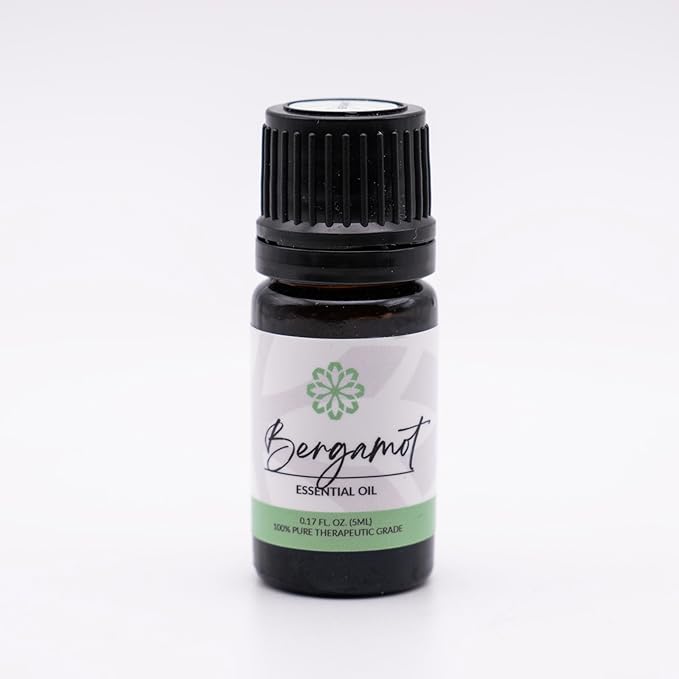 Essence Bergamot Essential Oil – Pure & Therapeutic Grade – Perfect for Aromatherapy, Diffusers & Recharging Essence Nasal Diffuser Rings – Natural Stress & Mood Support (5mL)