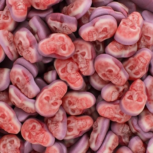 Halloween Gummy Candy Skulls - Edible Fruity Gummy Shaped Sugar Skulls Skeletons, Spooky Halloween Gummies Bulk, by Queen City Candy Cave (2 Pound)