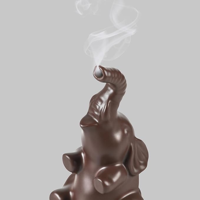 Potiera Small Cute Elephant Incense Holder, Handmade Ceramic Palo Santo and Cone Incense Burner for Meditation Home Decor, Mother's Day Elephant Gifts for Women, Christmas Birthday Gift for Mom Dad
