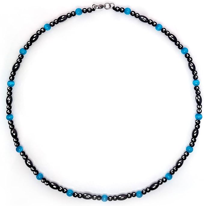 Hion Magnetic Therapy Necklace with Aquamarine Stone