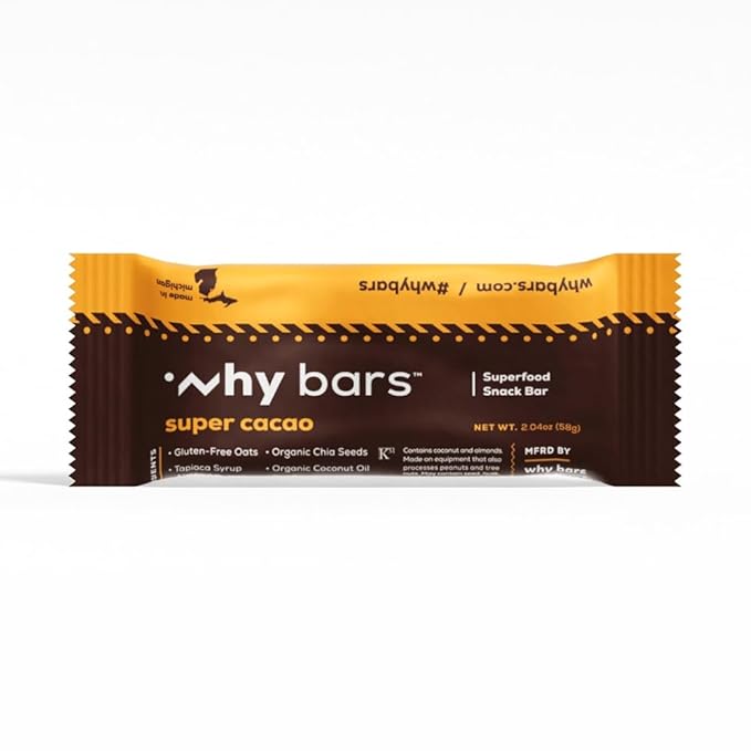 Protein Bars, Super Cacao, 2.04 Ounce Bars (Pack of 12 Protein Bars) - Protein Bar Superfood, Gluten Free, Non GMO, Organic, Vegan, Simple Ingredients