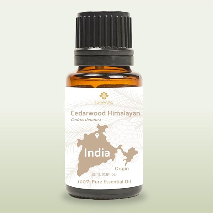 Cedarwood Essential Oil (Himalayan) - Direct from Hindustan Mint & Agro in India - Essential Oil for Diffusers and Aromatherapy | Pure Therapeutic Grade (15ml)
