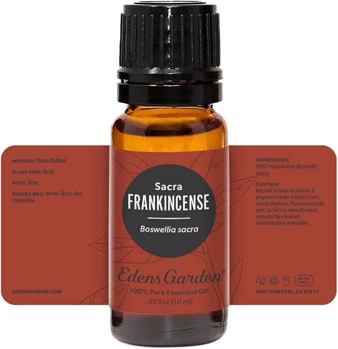 Edens Garden Frankincense- Sacra Essential Oil- 100% Pure Premium Grade, Undiluted, Natural, Therapeutic, Aromatherapy, The Best for Diffuser, Skin, Humidifiers, Kid Safe 10 ml (.33 fl oz)