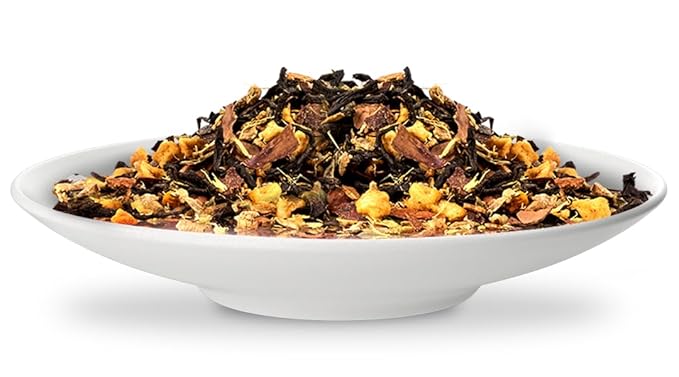 Brook37 BrainGlow Cacao Eco Herbal Tea - Botanical Tea with Roasted Cacao, Ashwagandha, Black Tea, Turmeric, Cinnamon & Ginger | Low Caffeine Chocolate Spice Tea | 20 Biodegradable Pyramid Bags | Elegant Gift for Tea Lovers