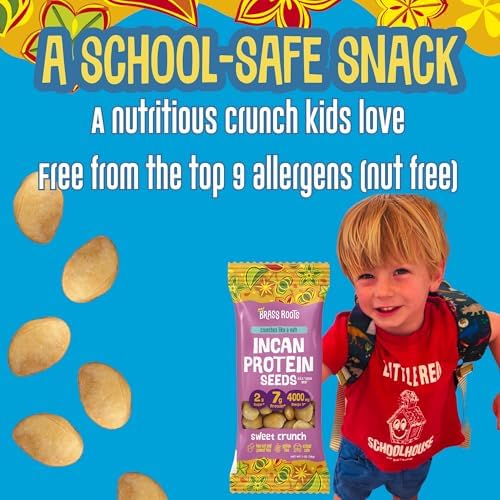 Brass Roots Organic Incan Protein Seeds - Salted - 10 oz, High Protein, School Safe, Nut Free, High Omega 3, Supports Gut Health, Good Source of Fiber, Shark Tank (10 oz (Pack of 1), Salted)