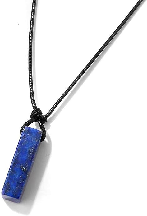 Crystal Necklaces for Women Gemstone Pendant Necklace Adjustable Handmade Black Rope Natural Stone Spiritual Necklace Energy Crystals and Healing Stones Necklace for Men