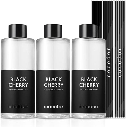 Cocod'or COCODOR Reed Diffuser Oil Refill/Black Cherry /6.7oz / 3 Pack/Aromatherapy, Home Fragrance, Scented Oils, Oils for Reed Diffuser, Bathroom Home Decor