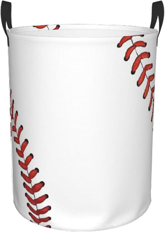 Laundry Basket Baseball Ball Collapsible Large Capacity,Dirty Clothes Basket Durable Lightweight Hamper With Handles Ideal For Clothes,Toys Home Organization19.6"L x 15.7"W,63L