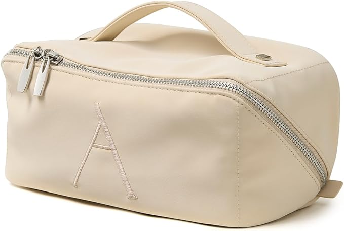 EACHY Travel Makeup Bag,Large Capacity Cosmetic Bags for Women,Waterproof Portable Pouch Open Flat Toiletry Bag Pattern Makeup Bag