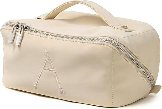 EACHY Travel Makeup Bag,Large Capacity Cosmetic Bags for Women,Waterproof Portable Pouch Open Flat Toiletry Bag Pattern Makeup Bag