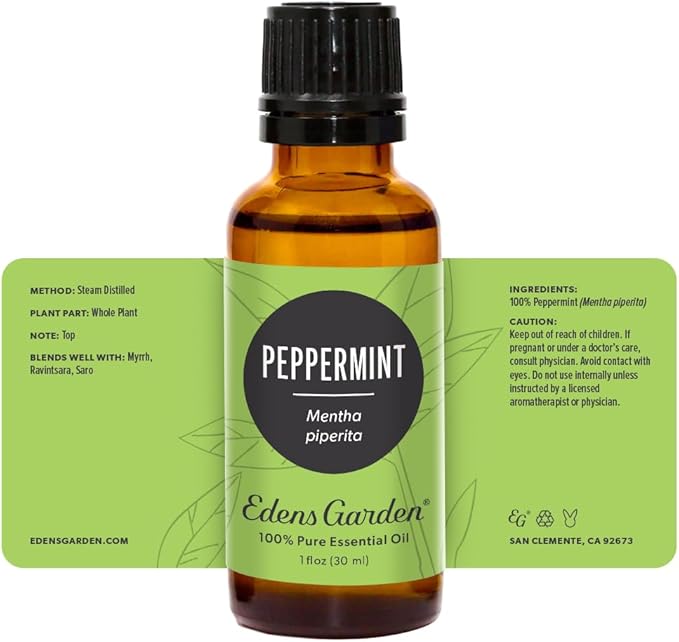 Edens Garden Peppermint Essential Oil- 100% Pure Premium Grade, Undiluted, Natural, Therapeutic, Aromatherapy, The Best for Diffuser, Candle, Laundry, Hair 30 ml (1 fl oz)
