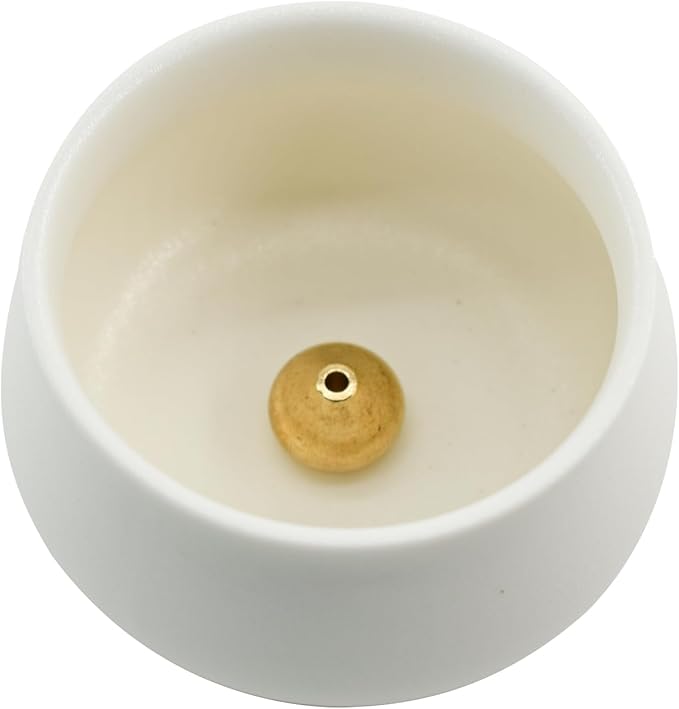 MrMrKura Ceramic Incense Holder for Sticks, Incense Burner Holder Ash Catcher with Non-Slip Pads, Incense Stick Holder for Unique Home Decor/Meditation/Yoga/Gift (White)