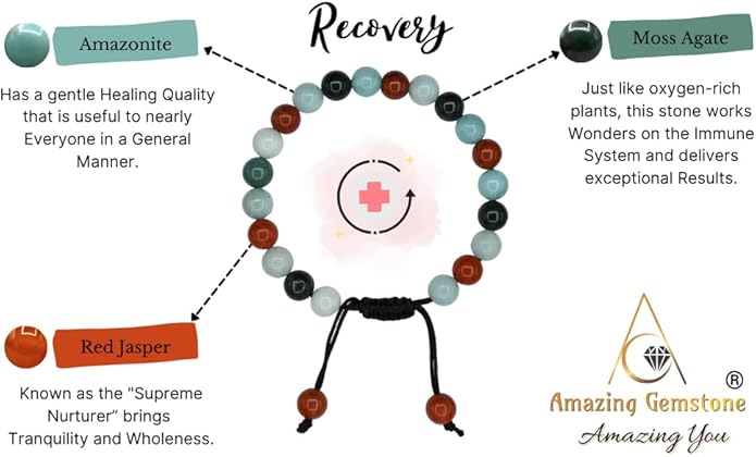 Natural Healing Crystal Bracelet for Women - Mens Bracelet Energy Balancing Gemstones Set - Adjustable Stone Bead Bracelet for Men and Women - Chakra Crystal Therapy Accessory, Meditation