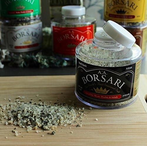 Borsari Original Seasoning Salt 2-Shaker Gift Set - Seasoned Salt Blend - Gourmet Seasoning Set With Herbs and Spices - All Natural Seasoning Blend for Cooking (Original 4 oz, Pack of 2)