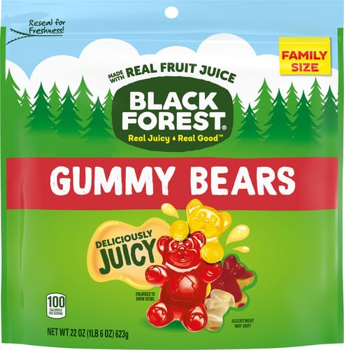 Black Forest Gummy, Bears, Fruit Flavor, Deliciously Juicy, Made with Real Fruit Juice, 22 oz (Pack of 2)