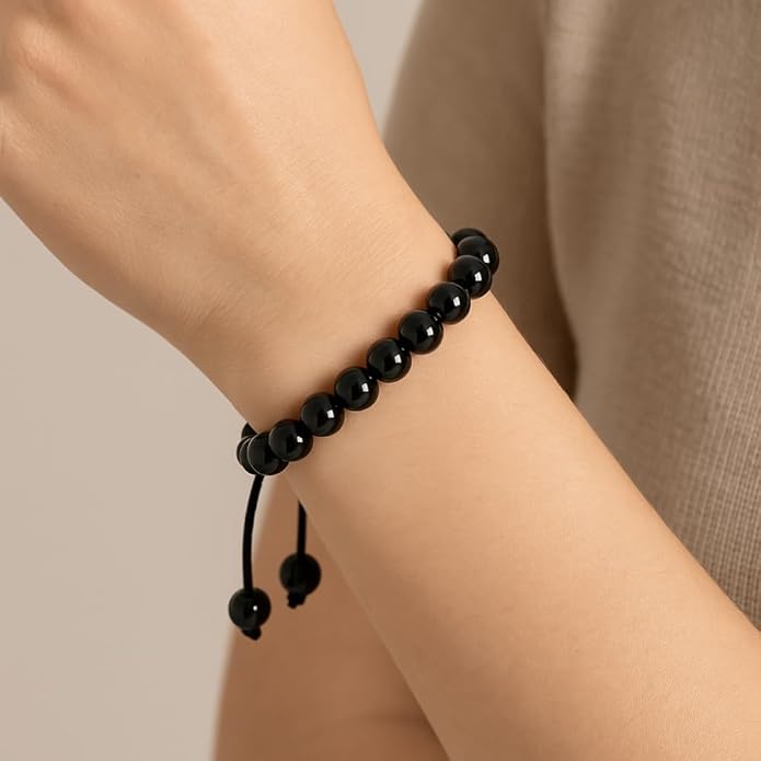 Energy Protection Crystal Handmade Adjustable Bead Bracelet Perfect for Men, Women’s Gift - Gemstone Healing Stretch Bracelet Pulsera Para Hombre Mujer Stocking Stuffer