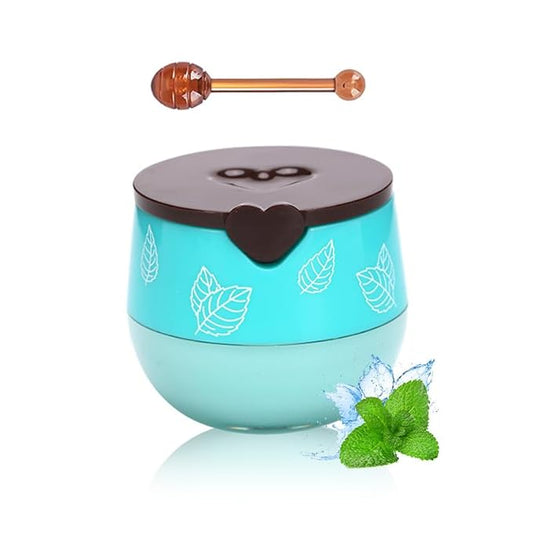 Bee Propolis Mint Lip Balm - Cooling & Hydrating Lip Sleeping Mask for Dry, Cracked Lips | Mint Extract & Propolis | Moisturizing, Exfoliating Lip Treatment in Honey Pot