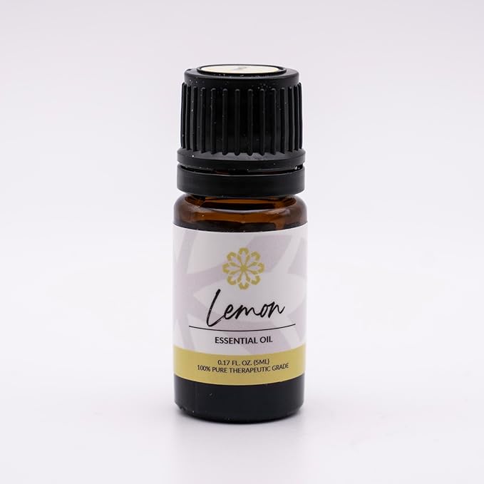Essence Lemon Essential Oil – Pure & Therapeutic Grade – Perfect for Aromatherapy, Diffusers & Recharging Essence Nasal Diffuser Rings – Natural Stress & Mood Support (5mL)