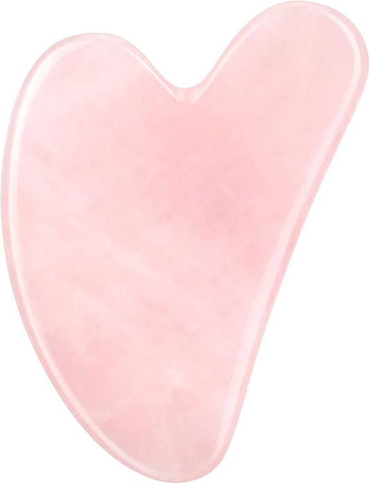 Gua Sha Facial Tools Guasha Tool Gua Sha Jade Stone for Face Skincare Facial Body Tensions Reduce Puffiness Festive (Pink)