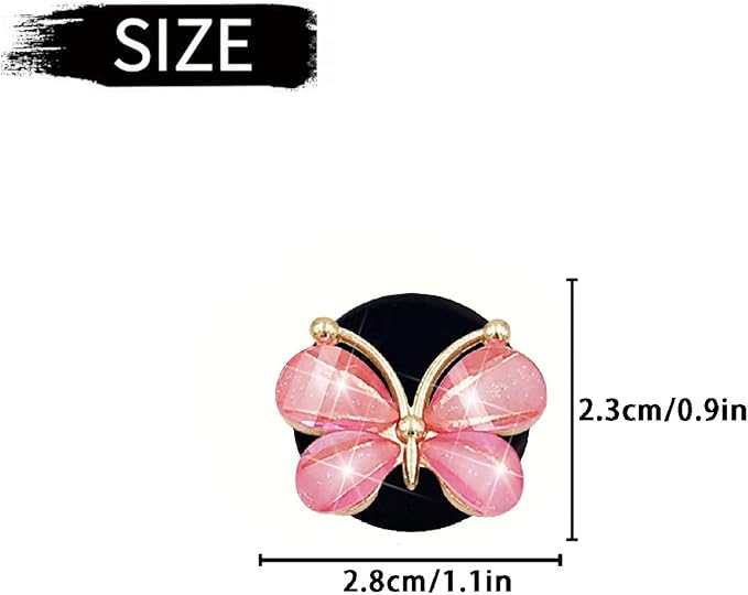 3 Pcs Butterfly Air Vent Clips,Car Air Fresheners Vent Clips Long Lasting Car Diffuser Interior Decor Charm Car Decoration Cute Accessories for Women Girls,Automotive Air Fresheners (Pink, 2)