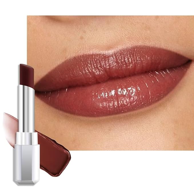 evpct Black Brown Honey Lipstick Tinted Lip Balm, Sheer Hydrating Shine Tinted Lipstick for Women, Moisturizing Lip Color, Nourishing Tinted Lip Balm Plumper Gloss Stain, Glossy Shiny Finish